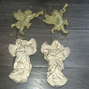 Gold/champagne like Angel Christmas ornaments